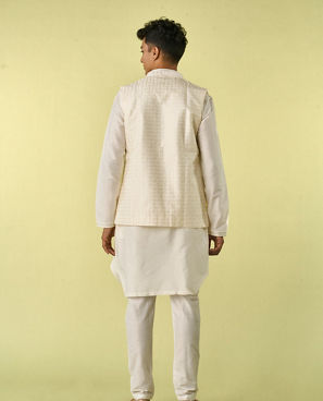 Diwas Men Cream Elegance Kurta Jacket Set