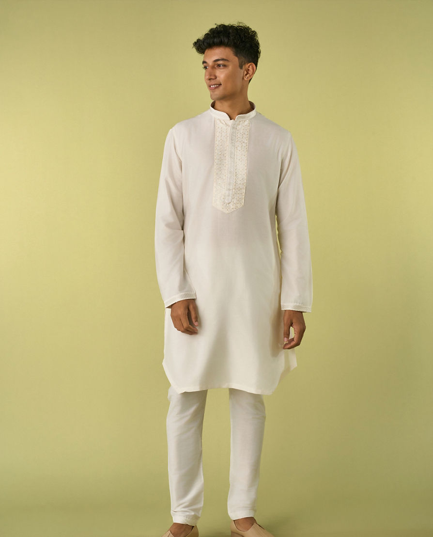 Diwas Men Cream Elegance Kurta Jacket Set