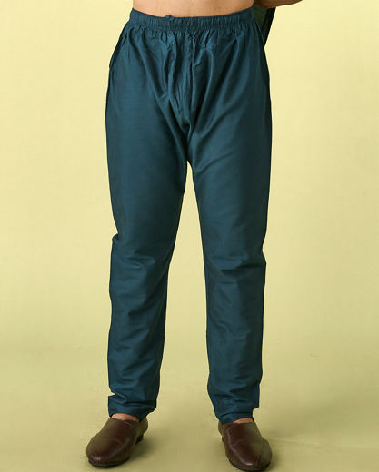 Diwas Men Teal Green Kurta Jacket Set