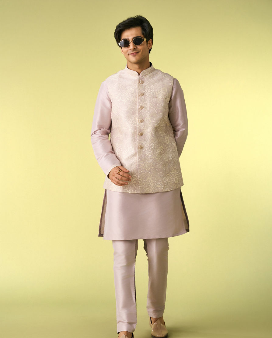 Diwas Men Lilac Elegance Kurta Jacket Set