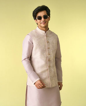 Diwas Men Lilac Elegance Kurta Jacket Set