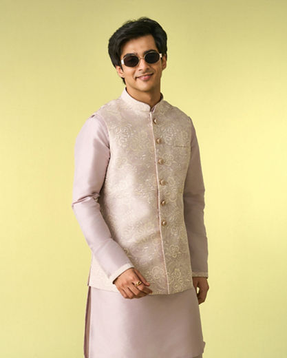 Diwas Men Lilac Elegance Kurta Jacket Set
