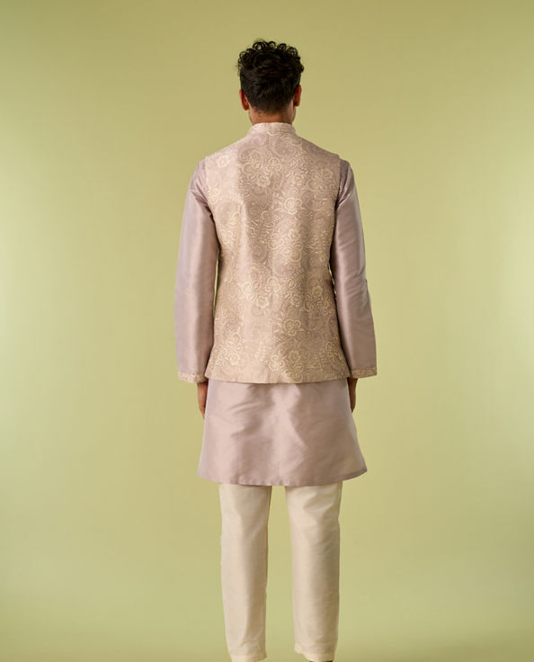 Diwas Men Lilac Elegance Kurta Jacket Set