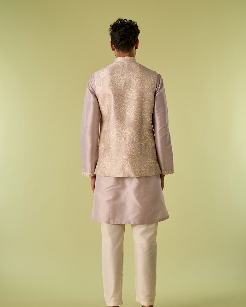 Diwas Men Lilac Elegance Kurta Jacket Set