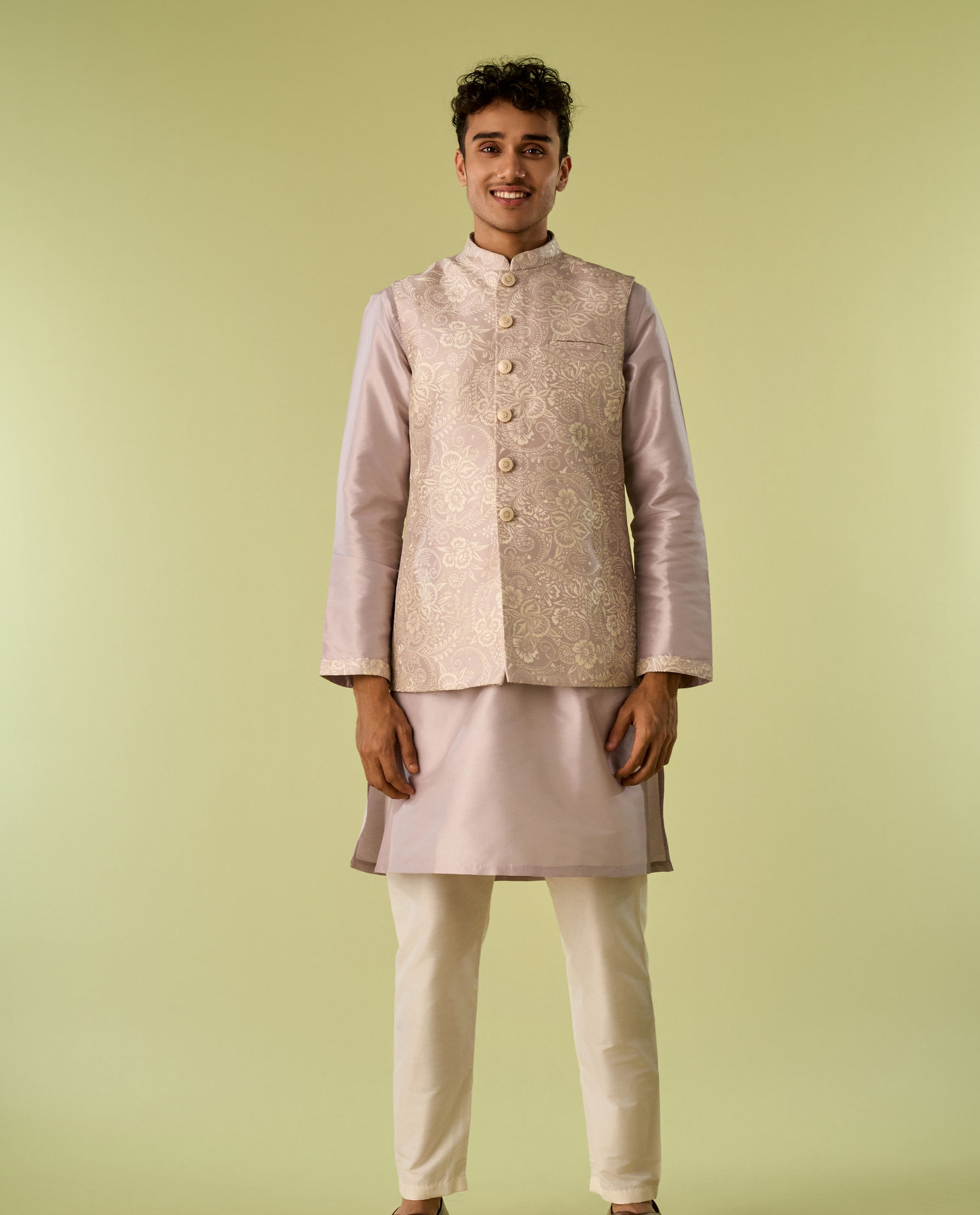 Diwas Men Lilac Elegance Kurta Jacket Set