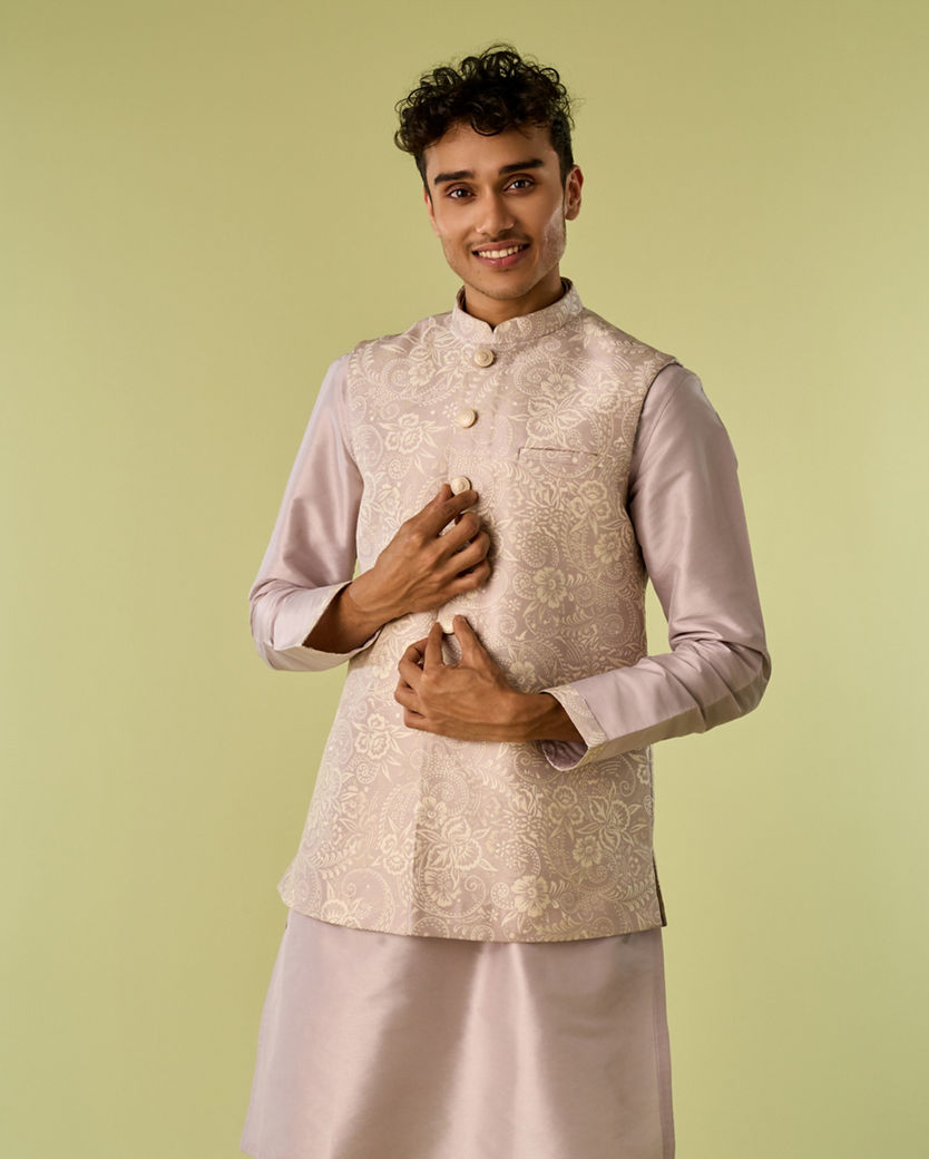 Diwas Men Lilac Elegance Kurta Jacket Set