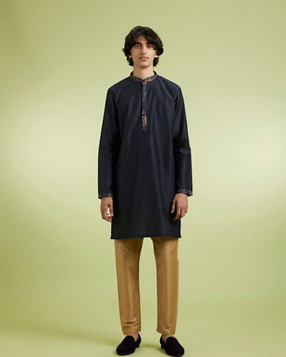 Diwas Men Blue Reflection Kurta Jacket Set