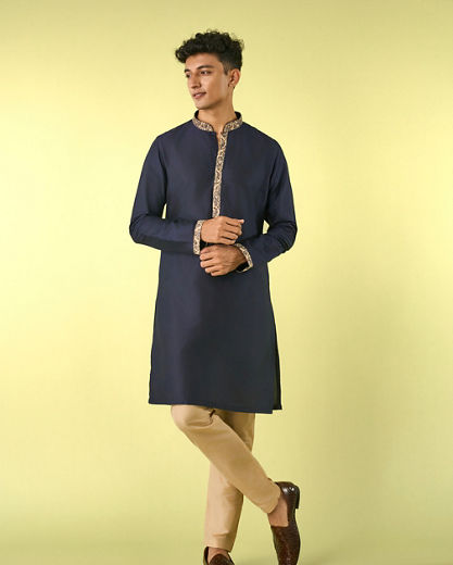 Diwas Men Elegant Blue Kurta Jacket Set
