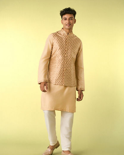 Diwas Men Fawn Elegance Kurta Jacket Set
