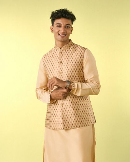 Diwas Men Fawn Elegance Kurta Jacket Set