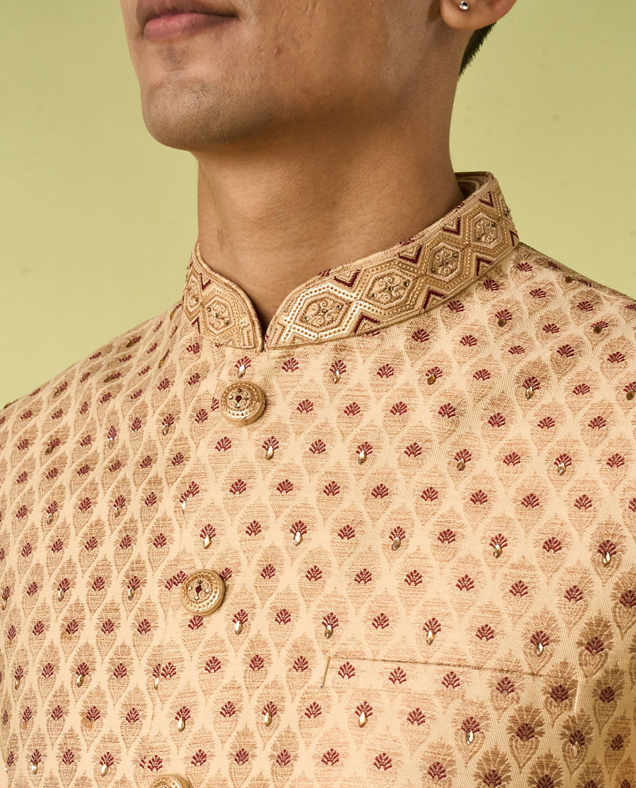 Diwas Men Fawn Elegance Kurta Jacket Set