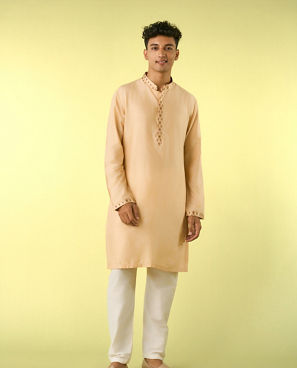 Diwas Men Fawn Elegance Kurta Jacket Set