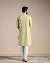 alt message - Manyavar Men Lime Green Chikankari Kurta Set image number 4