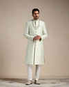Manyavar Men Mint Green Floral Patterned Sherwani Set