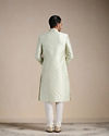 Manyavar Men Mint Green Floral Patterned Sherwani Set