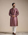 Manyavar Men Purple Printed Kurta Pajama
