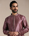 Manyavar Men Purple Printed Kurta Pajama