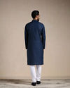 Manyavar Men Space Blue Self Design Kurta Set