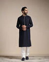 Manyavar Men Midnight Blue Sequined Kurta Set