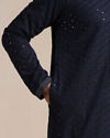 Manyavar Men Midnight Blue Sequined Kurta Set