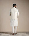 alt message - Manyavar Men Antique White Kurta and Jacket Set image number 3