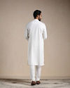 Manyavar Men Brilliant White Placket Detailed Kurta Set