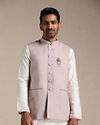 Manyavar Men Rose Shadow Pink Self Patterned Half Jacket