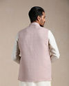 Manyavar Men Rose Shadow Pink Self Patterned Half Jacket