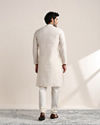 Manyavar Men White Booti Self Motif Kurta Pajama