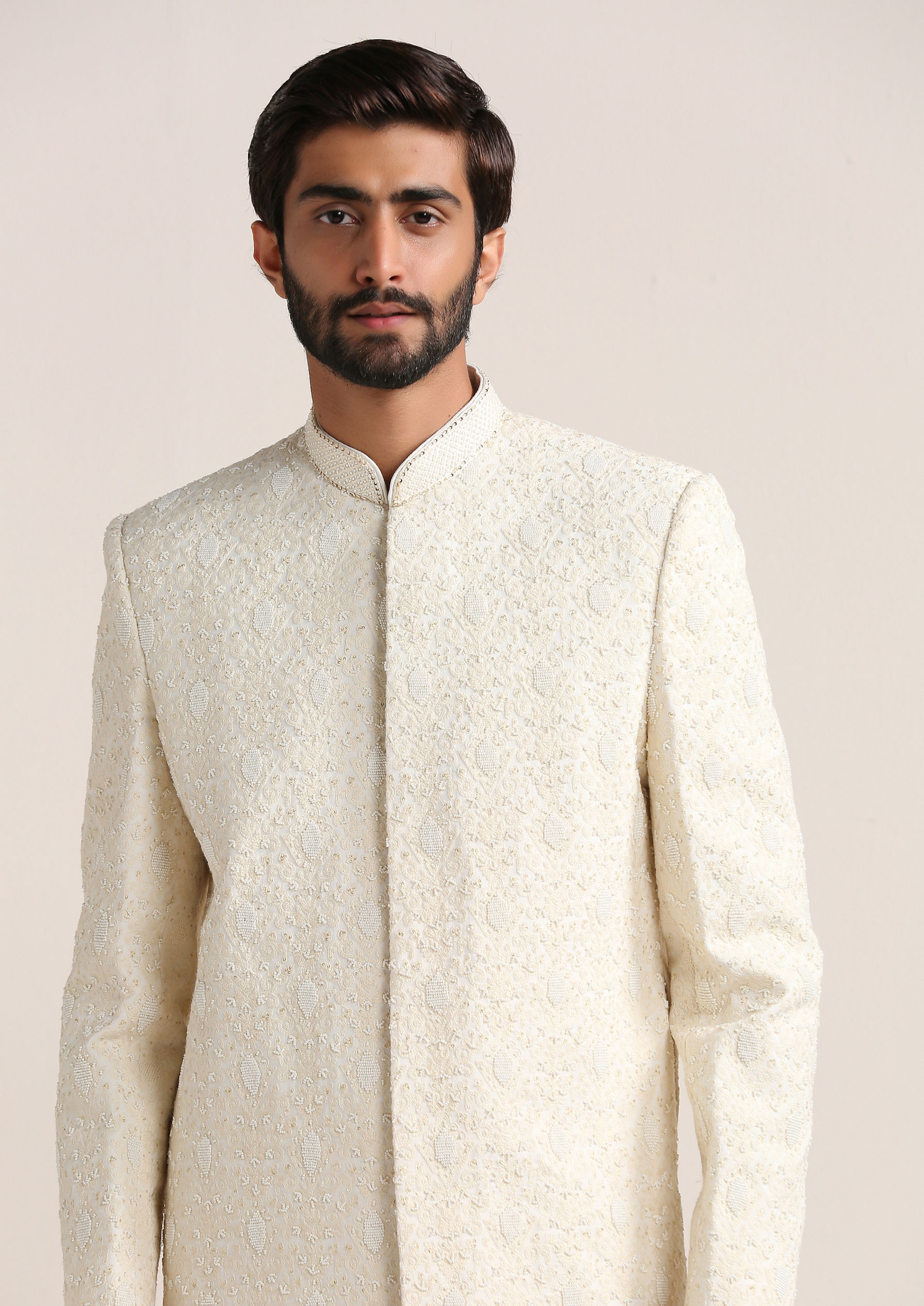 Twamev Men Refined All Over Embroidered Sherwani Set