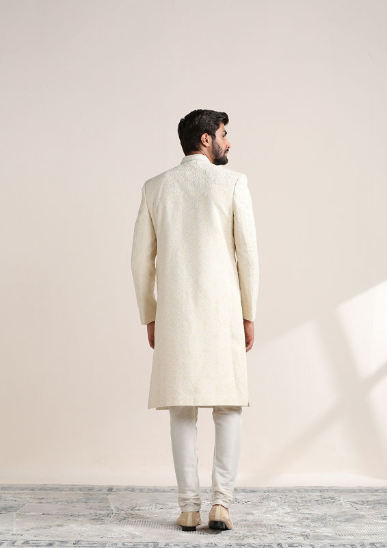 Twamev Men Refined All Over Embroidered Sherwani Set image number 3