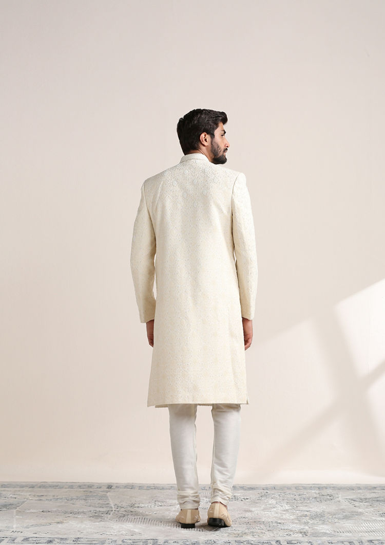 Twamev Men Refined All Over Embroidered Sherwani Set