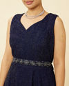 alt message - Mohey Women Navy Blue Shimmery Gown image number 2