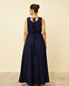 alt message - Mohey Women Navy Blue Shimmery Gown image number 4