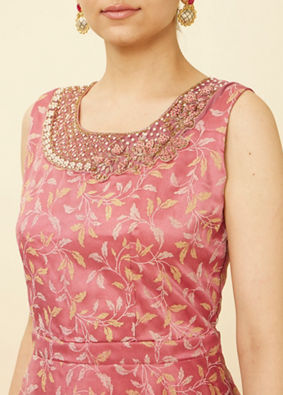 Quartz Pink Botanical Patterned Gown image number 2