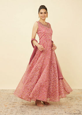 Quartz Pink Botanical Patterned Gown image number 3