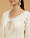 Mohey Women Elegant Cream Anarkali Suit