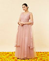 alt message - Mohey Women Candy Floss Pink Stone Work Anarkali Suit image number 2