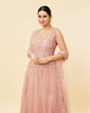 alt message - Mohey Women Candy Floss Pink Stone Work Anarkali Suit image number 1