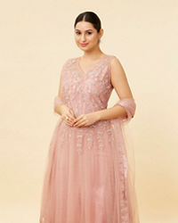 Mohey Women Candy Floss Pink Stone Work Anarkali Suit