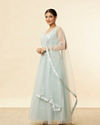 Mohey Women Baby Blue Rhinestone Embellished Gown