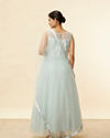 Mohey Women Baby Blue Rhinestone Embellished Gown