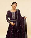 Mohey Women Wine Sequin Embroidered Anarkali Suit