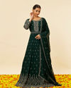 Mohey Women Fern Green Sequin Embroidered Anarkali Suit