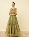 Pistachio Green Botanical Patterned Gown image number 0