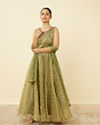 Pistachio Green Botanical Patterned Gown