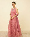 alt message - Mohey Women Shell Pink Botanical Patterned Gown image number 3