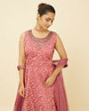 Mohey Women Shell Pink Botanical Patterned Gown