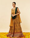 Mohey Women Mustard Yellow Abstract Print Anarkali Suit