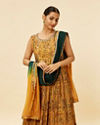 Mohey Women Mustard Yellow Abstract Print Anarkali Suit